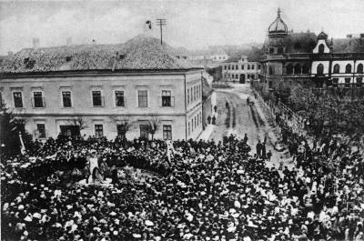 A veszprmi Erzsbet-szobor leleplezse, 1901. november 19., kpeslap, Orszgos Szchnyi Knyvtr Aprnyomtatvnytr