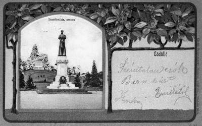 A gdlli Erzsbet kirlyn-szobor, 1900-as vek, kpeslap, Orszgos Szchnyi Knyvtr Aprnyomtatvnytr
