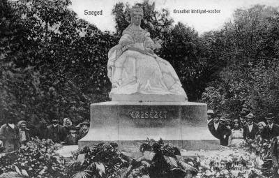 Erzsbet kirlyn szobrnak tadsi nnepsge Szegeden 1907. szeptember 29-n, 1900-as vek, kpeslap, Orszgos Szchnyi Knyvtr Aprnyomtatvnytr