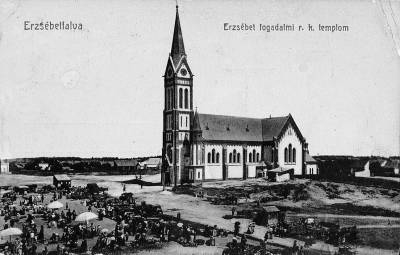 Erzsbet fogadalmi templom Erzsbetfalvn, 1910-es vek, kpeslap, Orszgos Szchnyi Knyvtr Aprnyomtatvnytr