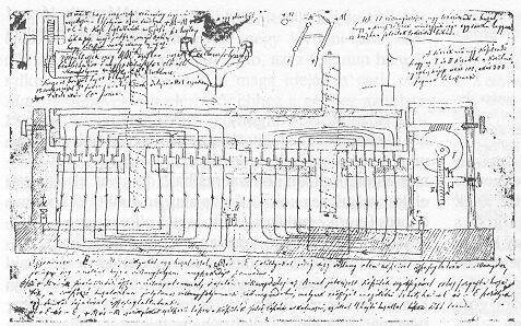 Az egysarki mtor s
villamindt tervezete, 1858-59.