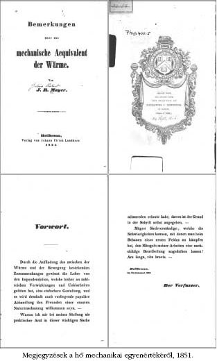 Megjegyzsek a h mechanikai
egyenrtkrl, 1851.