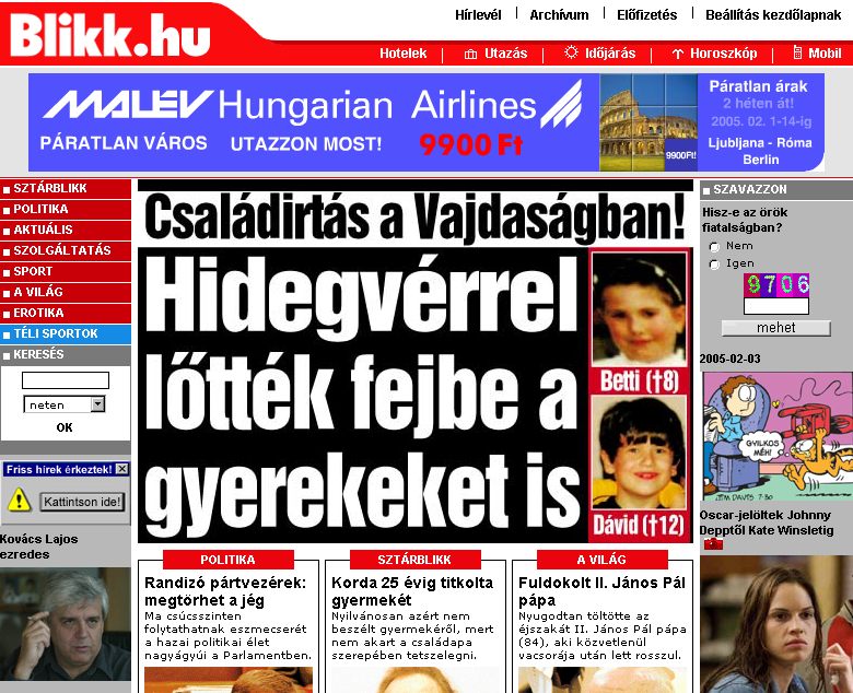 Blikk.hu 2005.02.03.