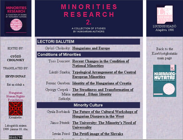 Minorities Research 2005.04.11.