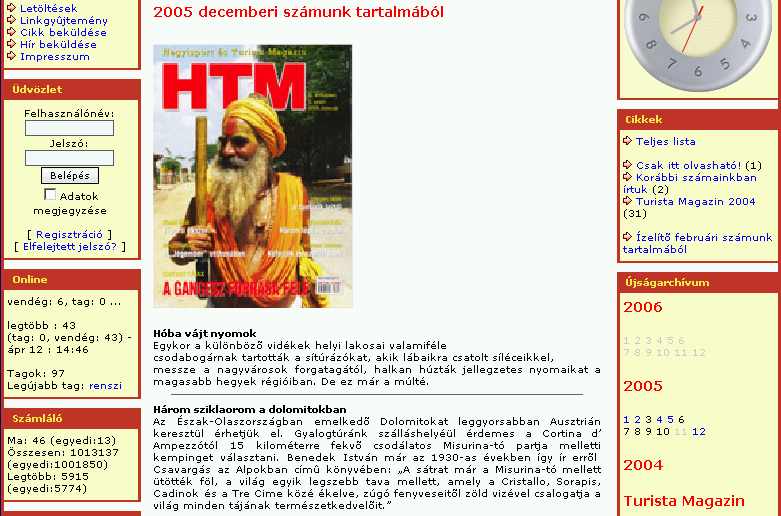 Hegyisport s Turista Magazin 2006.02.16.