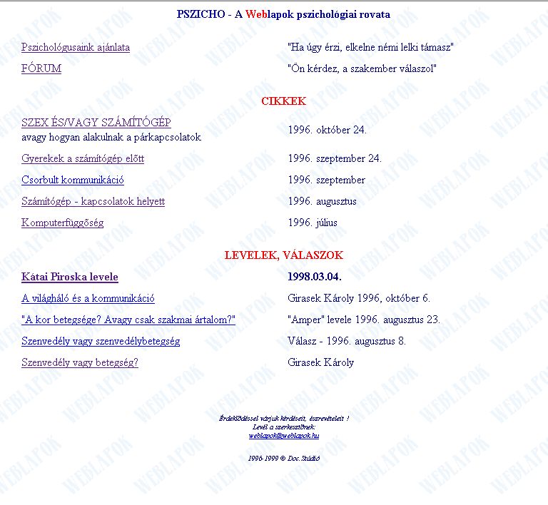 Weblapok, 2006-07-10