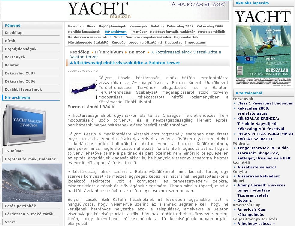 Yacht Magazin 2008.07.04.