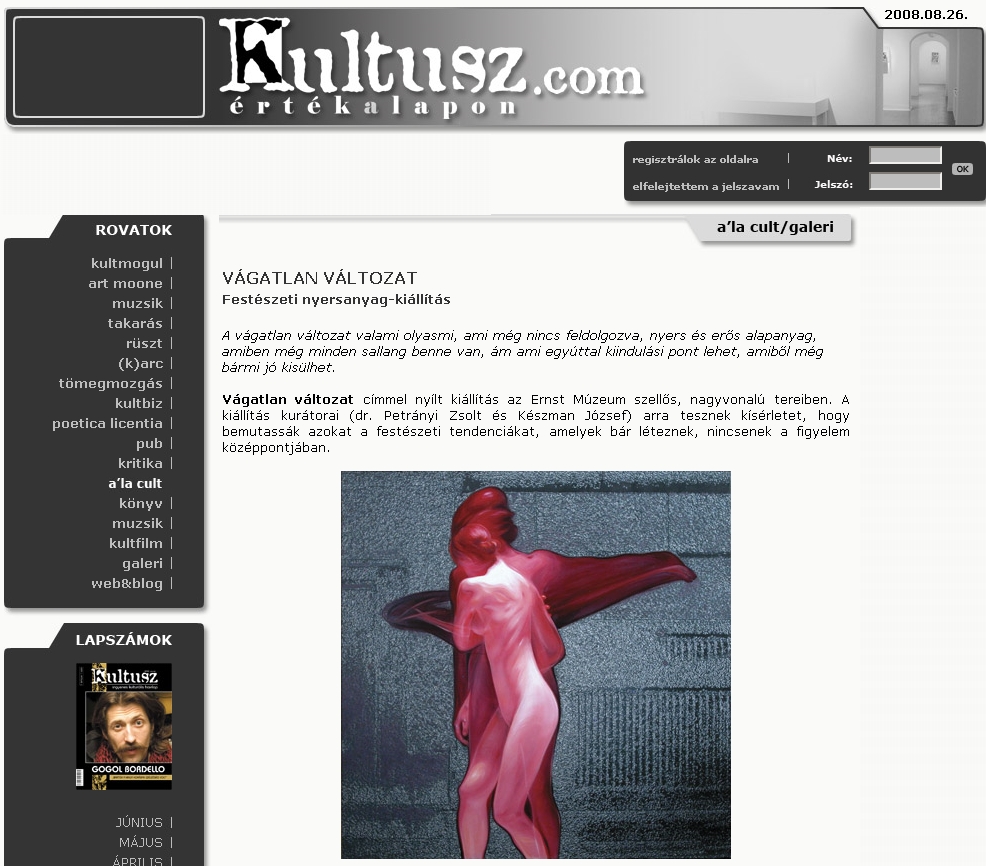 Kultusz Magazin 2008.08.26.
