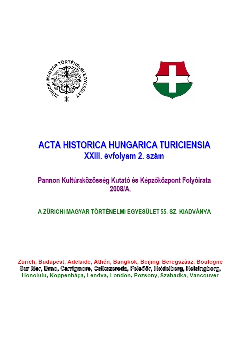 Acta Historica Hungarica Turiciensia 2008.10.14.