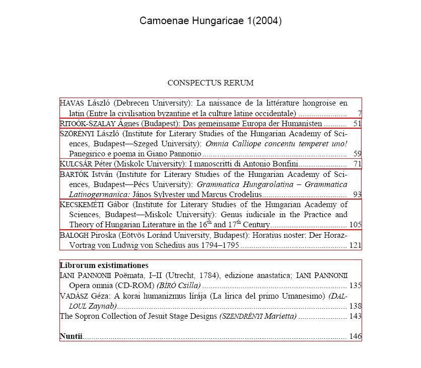 Camoenae Hungaricae 2009.01.28.