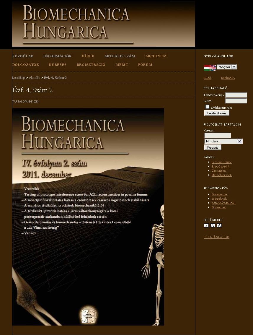 Biomechanica Hungarica 2012.08.14.