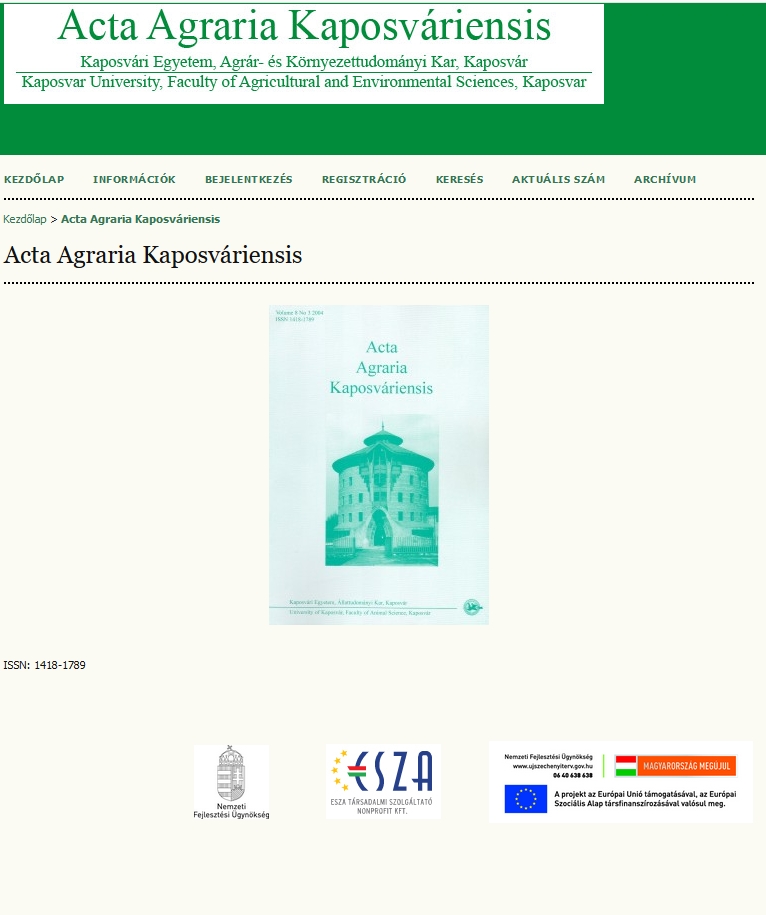 Acta agraria Kaposvriensis 2018.05.24.